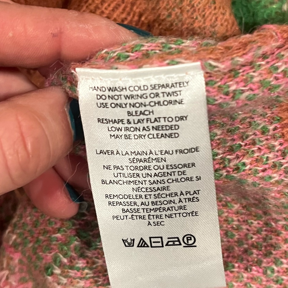 Anthropologie Floral Knit Sweater - Pink and Green - Picture 8 of 9